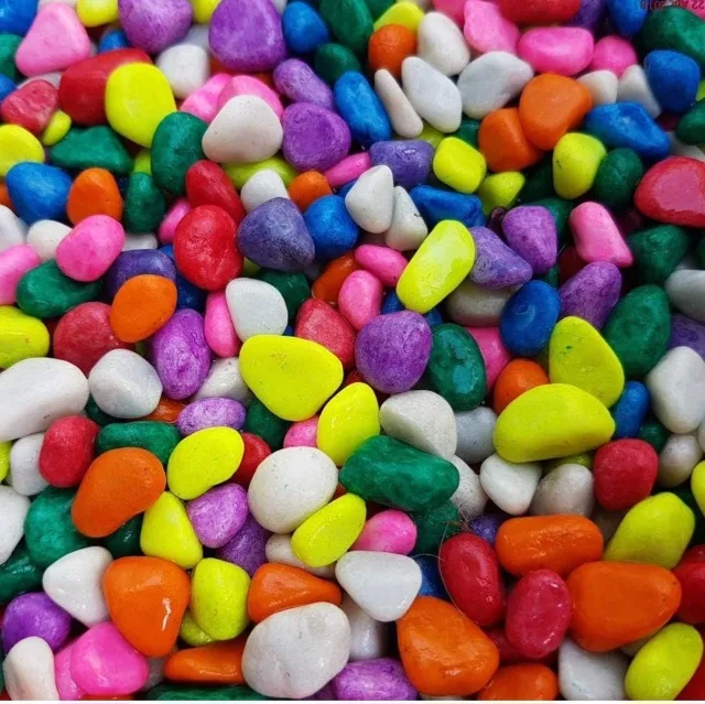 Multi Color Decorative Pebbles (Mix Color) - 1 kg